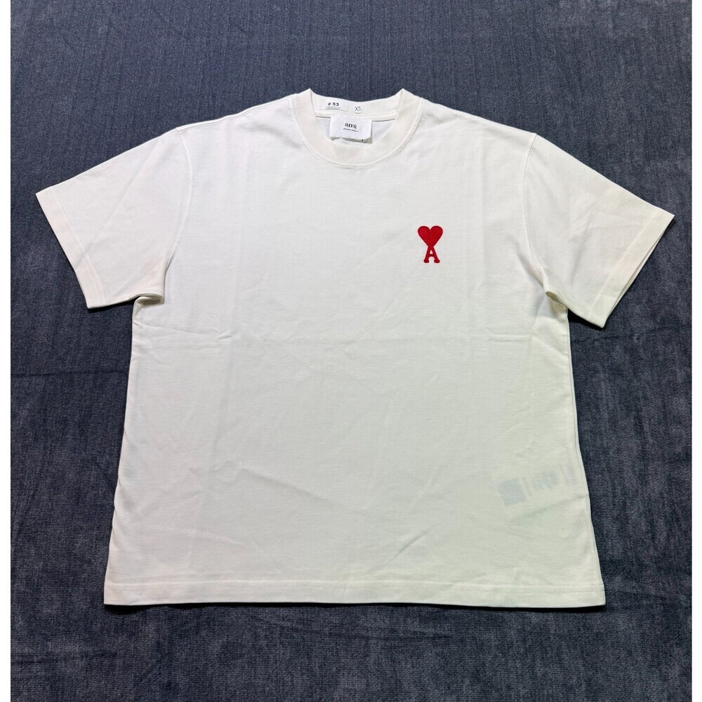 NWT Ami T-Shirt Men's X-Small White Short Sleeve Crew Neck Pullover Lightweight